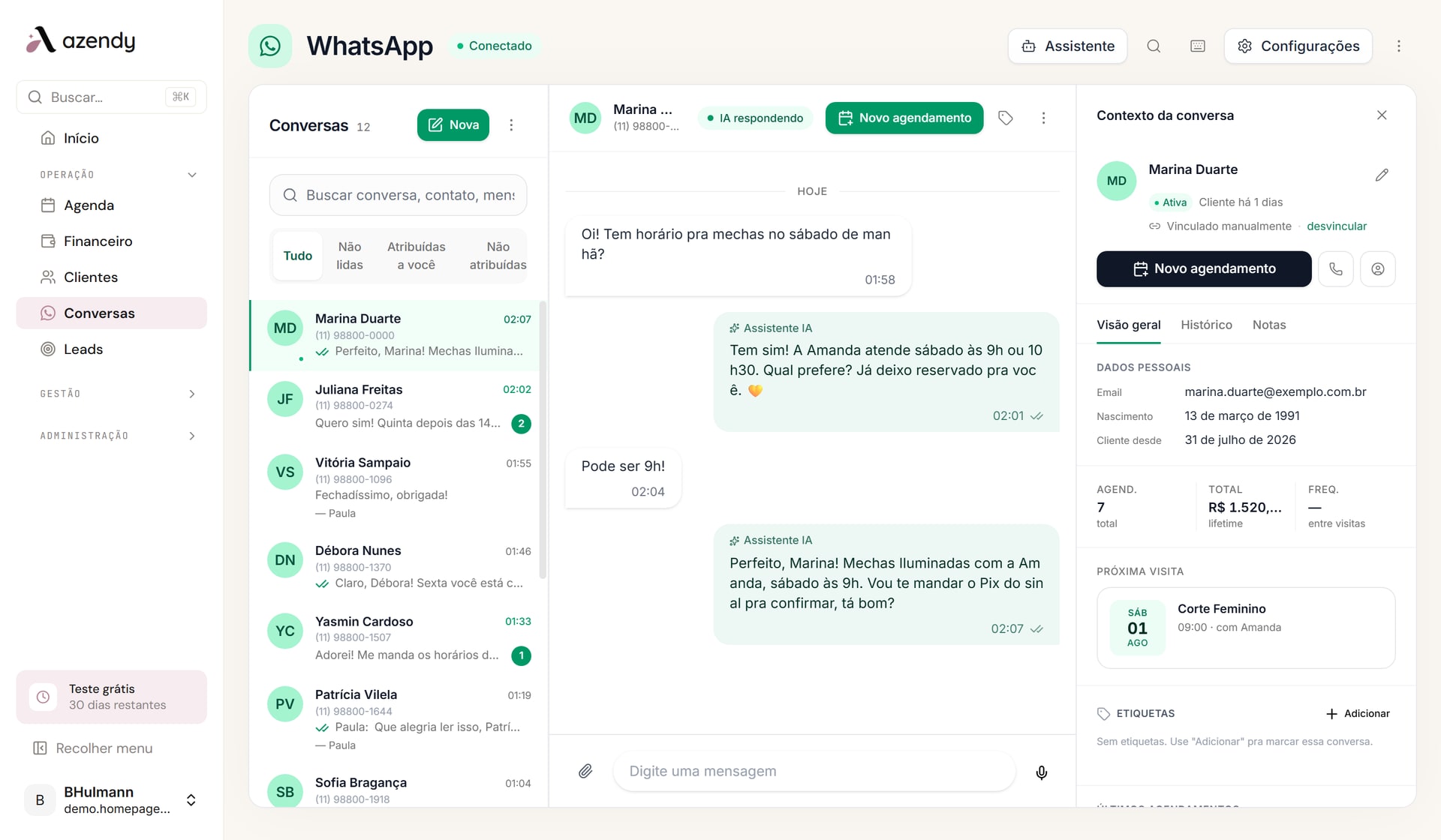 Chat, book and sell without leaving the conversation.